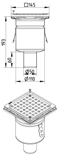 Line Drawing - Drain-No membrane-145