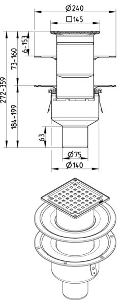 Line Drawing - Drain-2 membranes-145