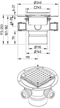 Line Drawing - Drain-Liquid membrane-145