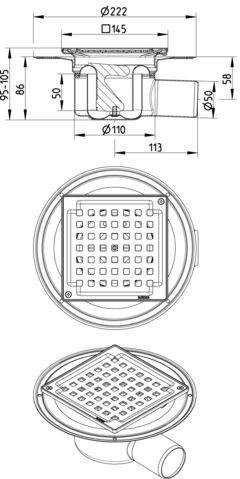 Line Drawing - Drain-Liquid membrane-145