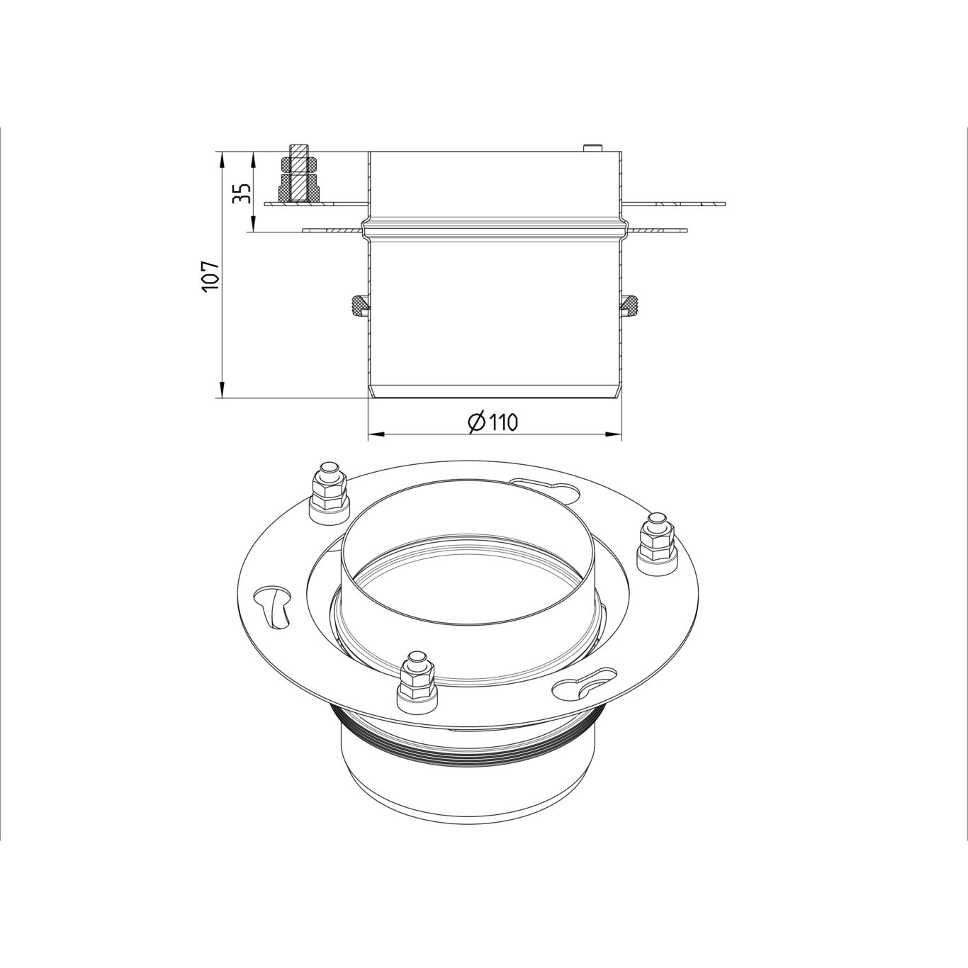 Line Drawing - Roof-stand pipe