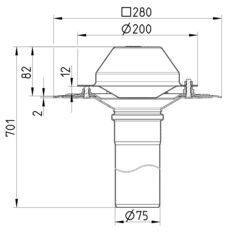 Line Drawing - Drain for siphonic-single ply membrane