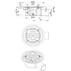 Line Drawing - Marine cabin drain-97