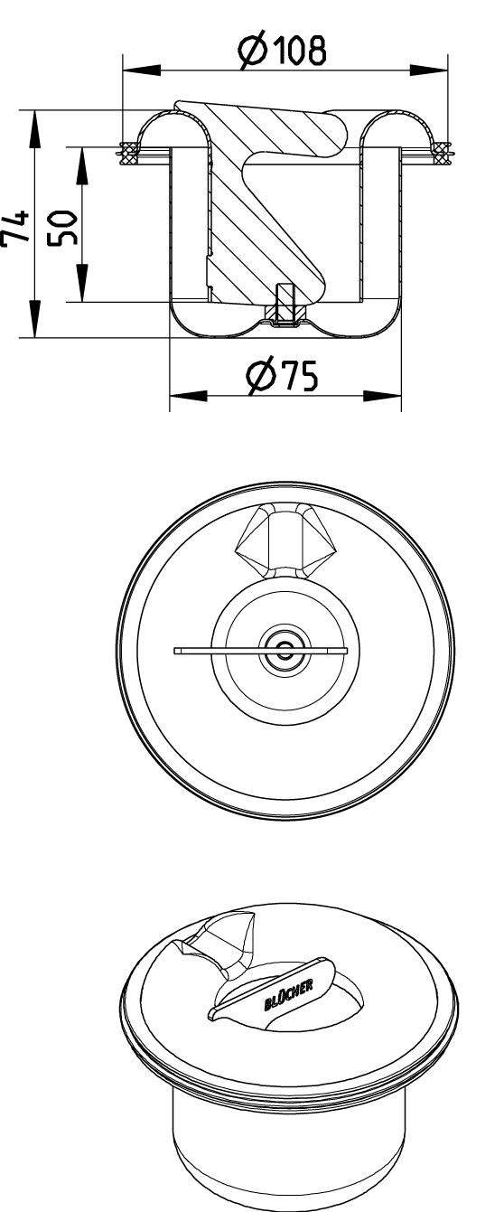 Line Drawing - Water trap-110