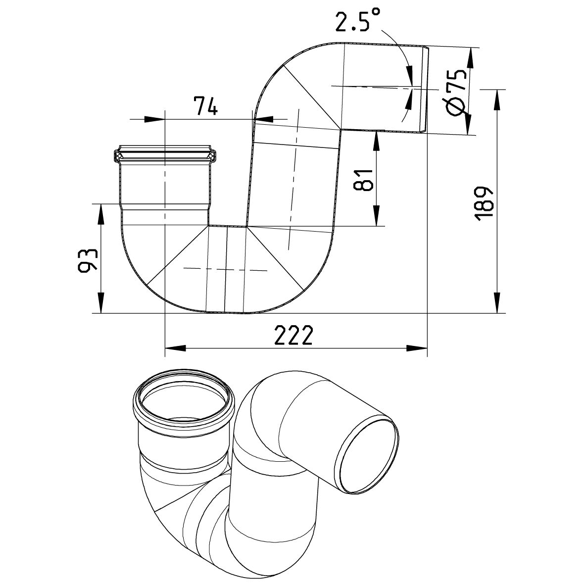 Line Drawing - Water trap-p