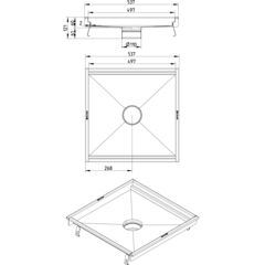 Line Drawing - Kitchen channel-No membrane