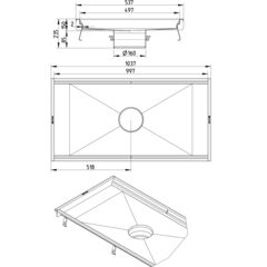 Line Drawing - Kitchen channel-No membrane