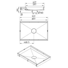 Line Drawing - Kitchen channel-No membrane