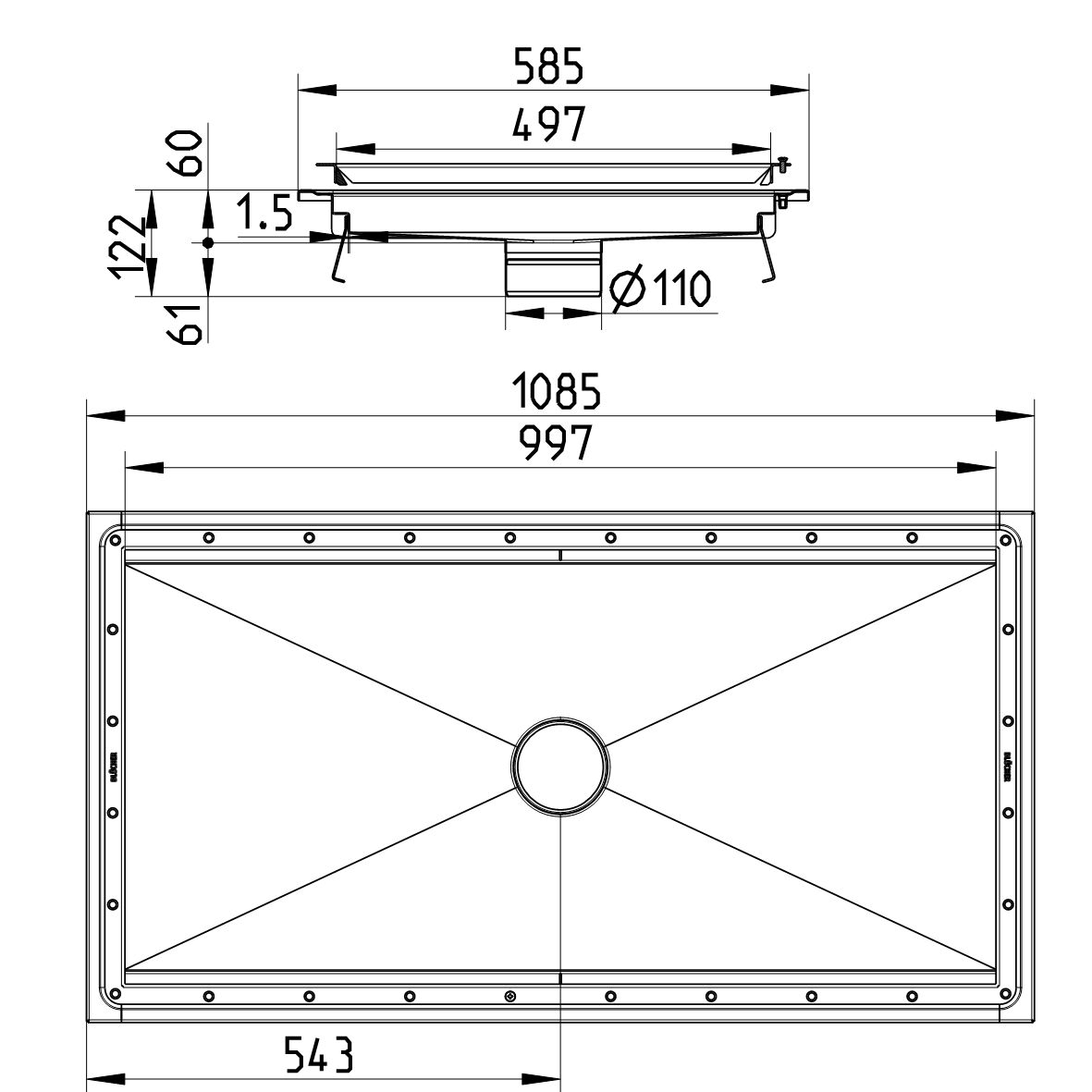 Line Drawing - Kitchen channel-Vinyl