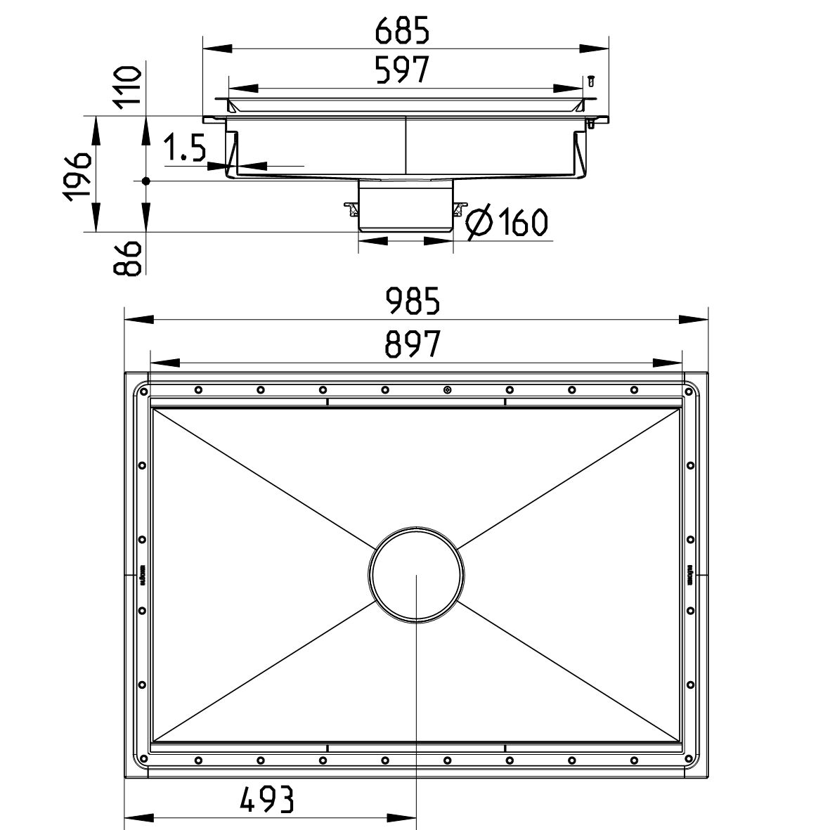 Line Drawing - Kitchen channel-Vinyl