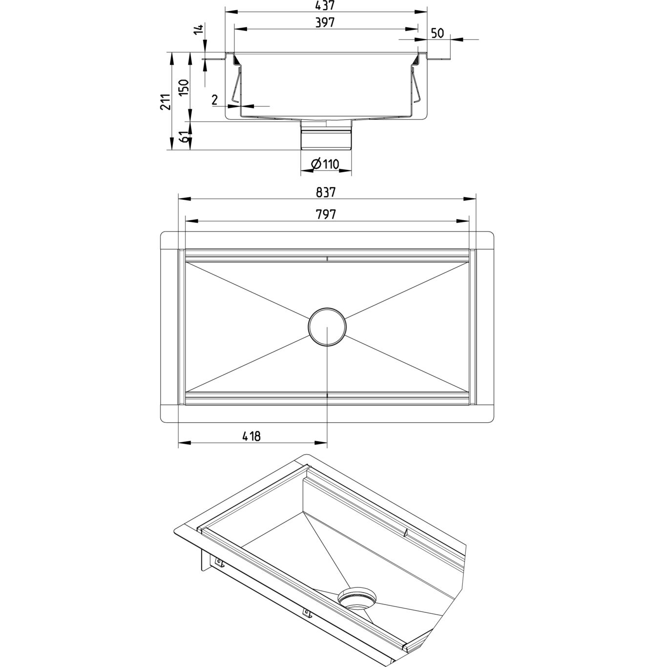 Line Drawing - Kitchen channel-Liquid membrane