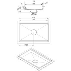 Line Drawing - Kitchen channel-Liquid membrane