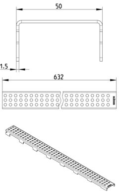 Line Drawing - Grating-WaterLine channel