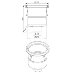 Line Drawing - Drain-No membrane-305