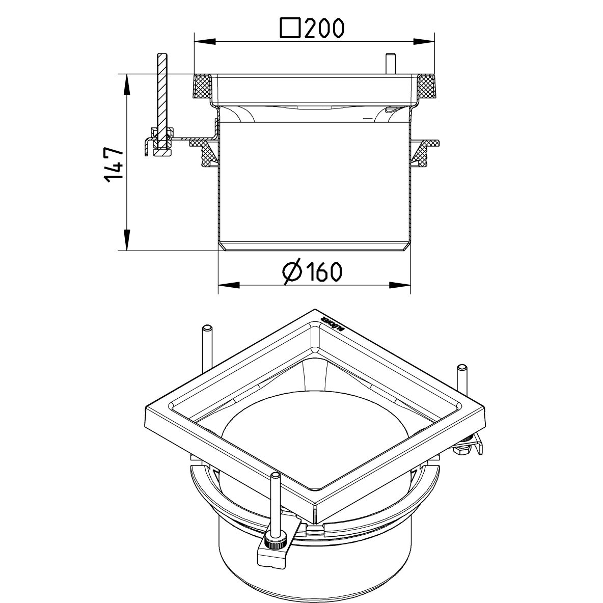 Line Drawing - Upper part-No membrane-200