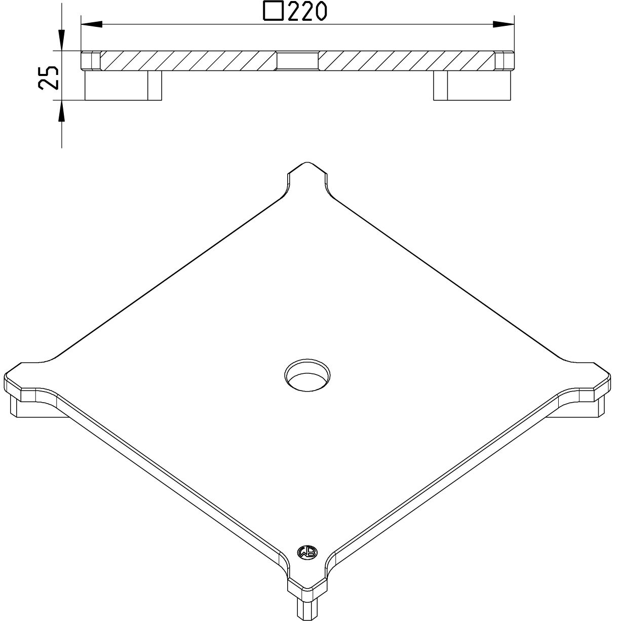 Line Drawing - Grating-Drain-250