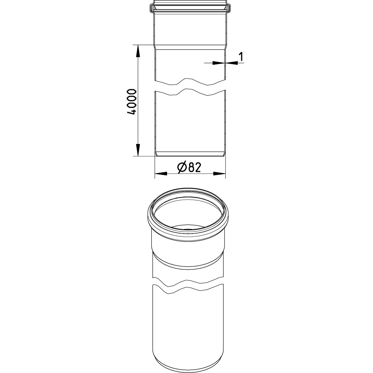 Line Drawing - Straight pipe