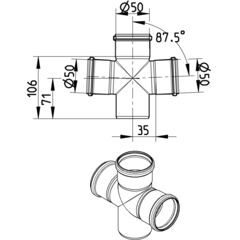 Line Drawing - Double branch-87.5-180