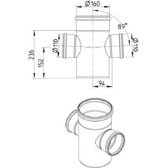 Line Drawing - Double branch-89-180