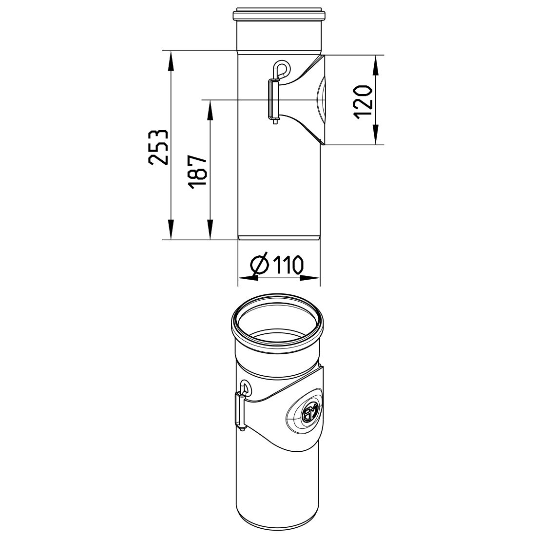 Line Drawing - Straight pipe-access