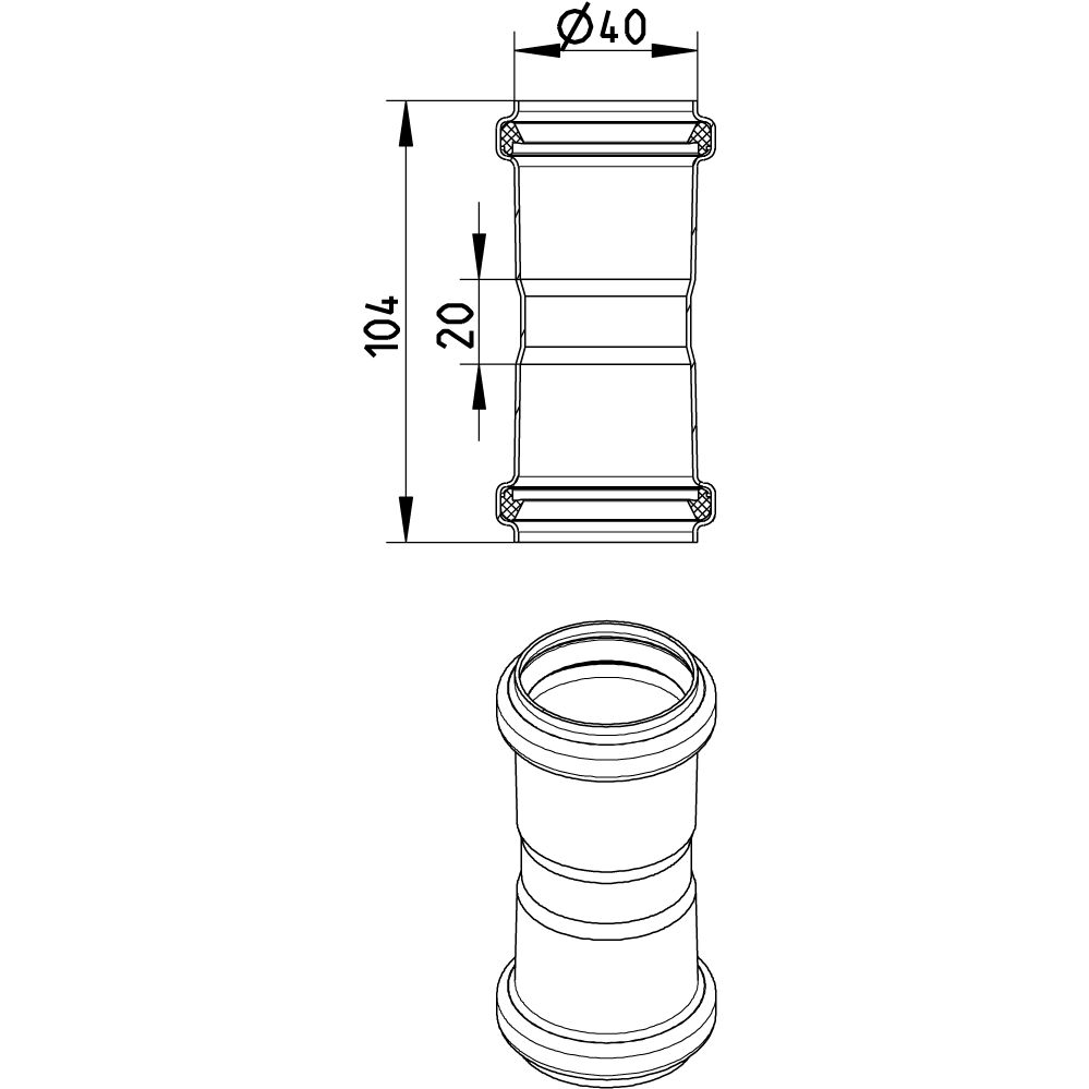 Line Drawing - Double coupling