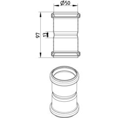 Line Drawing - Double coupling