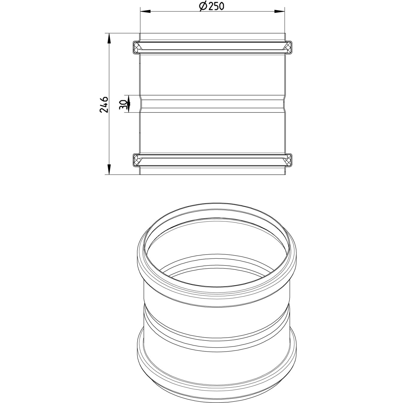 Line Drawing - Double coupling