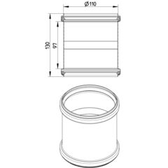 Line Drawing - Double slip coupling