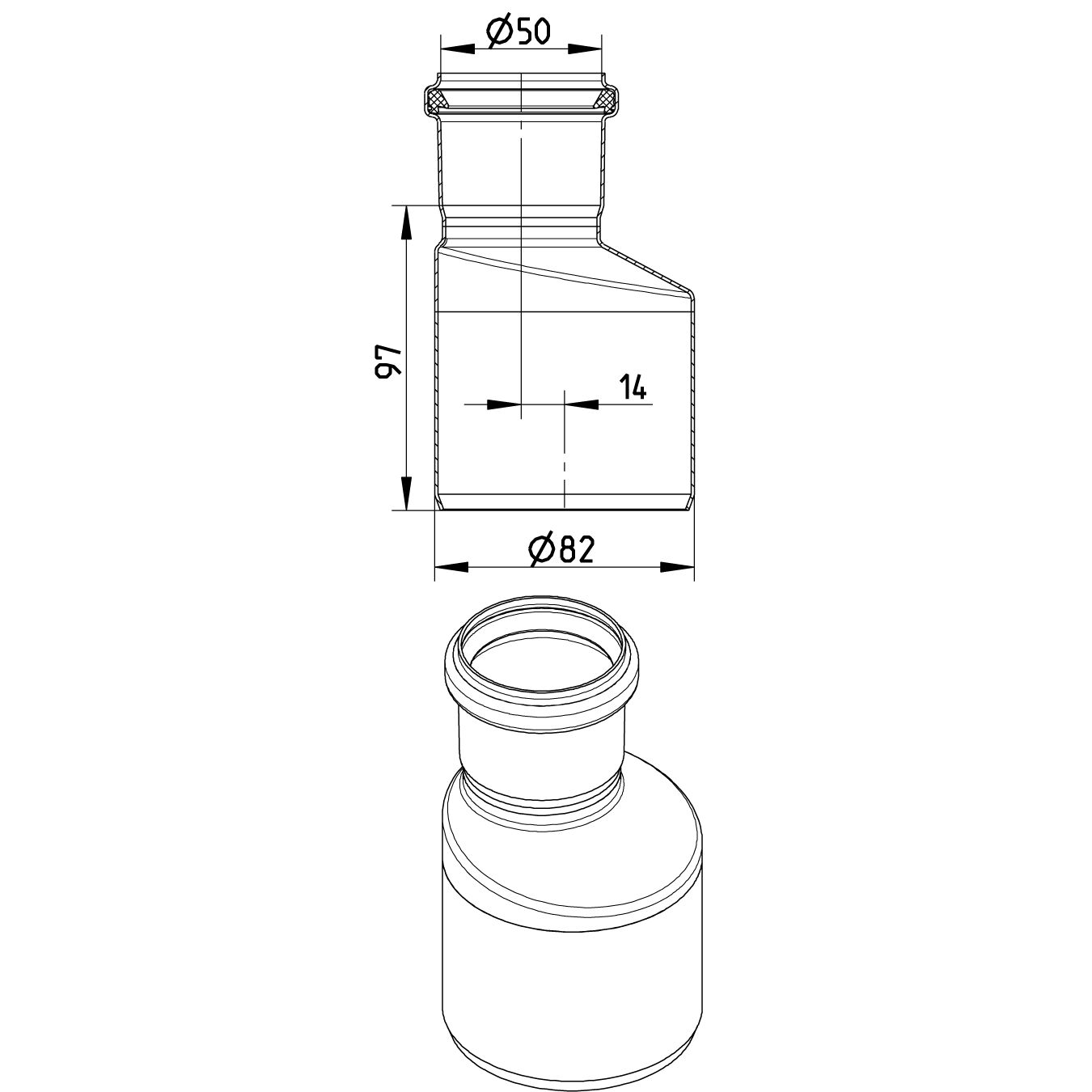 Line Drawing - Increaser-eccentric