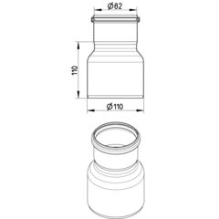 Line Drawing - Increaser-concentric