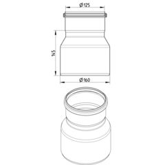 Line Drawing - Increaser-concentric