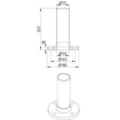 Line Drawing - Adaptor-flange-DIN