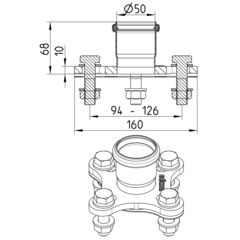 Line Drawing - Adaptor-flange-univeral