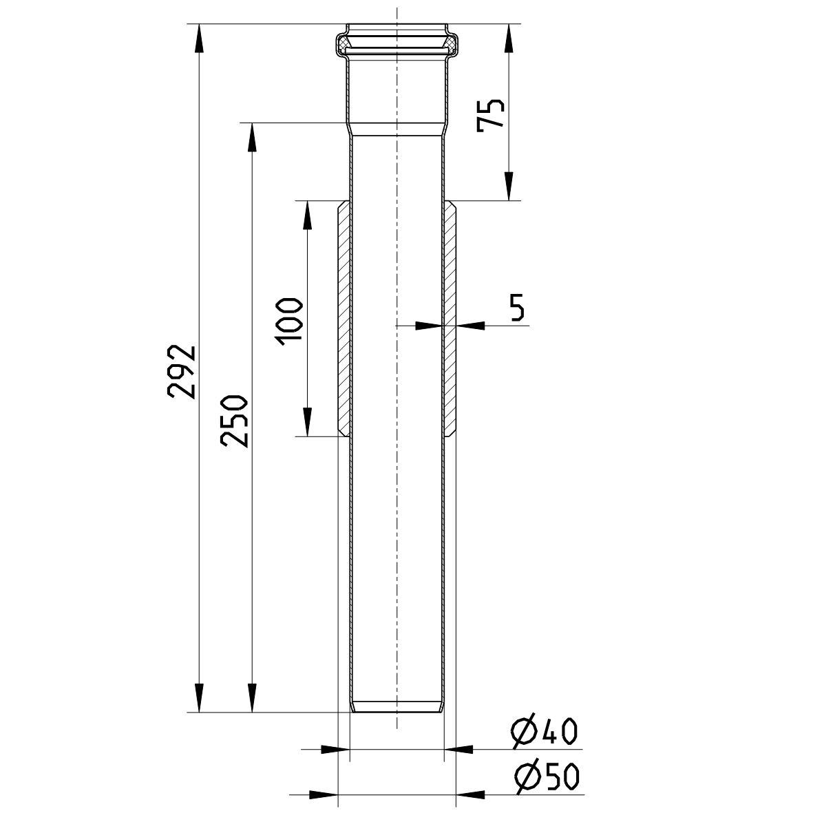 Line Drawing - Penetration-welding sleeve-steel